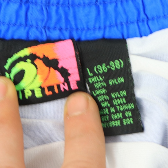 Vtg 90s Pipeline Mens Large Spell Out Swim Trunks - Picture 4 of 7